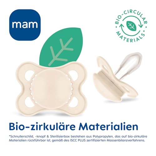 MAM Original smoczek uspokajający silikonowy 6-16m x4, symetryczny smoczek dla niemowląt, bio-circular materials