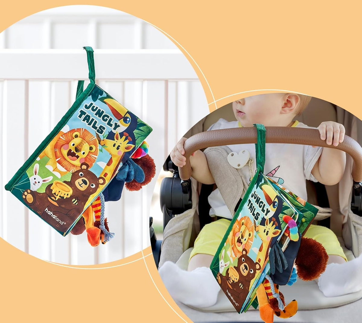 HAHALAND Jungly Tails sensorisch boekje HANGERS 12,5 x 22 cm