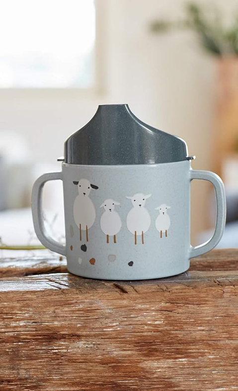 LASSIG Ποτηράκι Sippy Tiny Farmer Sheep με στόμιο 150 ml 6 μηνών+