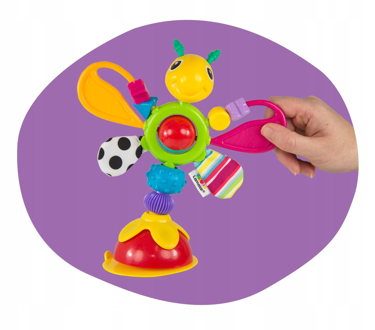 LAMAZE juguete sensorial sonajero con ventosa 6m+