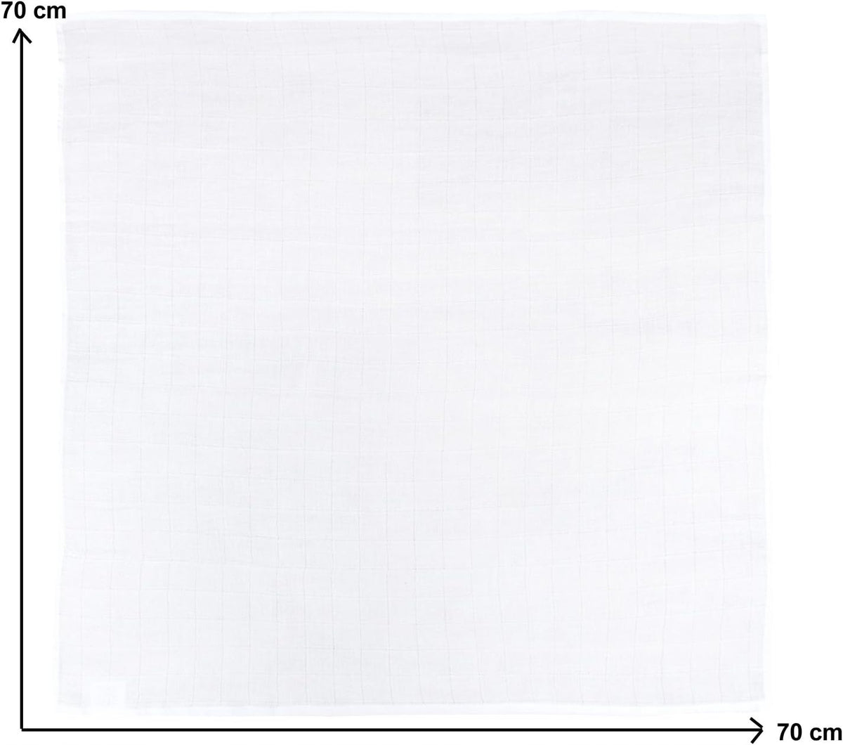 NATUREMARK pieluchy muślinowe 70cm x 70cm x9szt. białe pieluchy muślinowe 70 x 70 cm