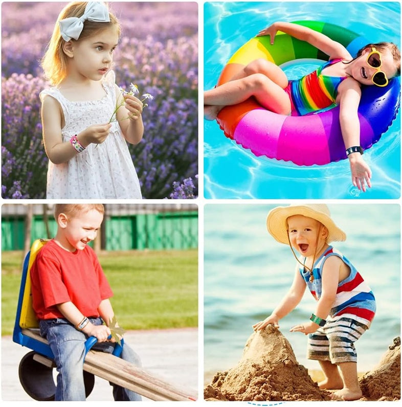 VICLOON braccialetti SOS impermeabili per bambini 8 pezzi + pennarello "O"