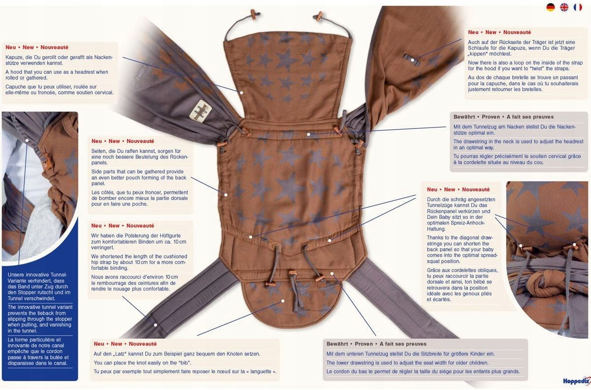 HOPPEDIZ hop-tye marsupio ergonomico