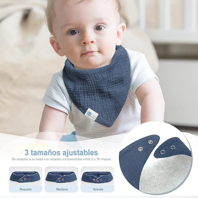 LULU MOON śliniaki bandany na zatrzask 0-36msc x6 – zdjęcie produktu 4