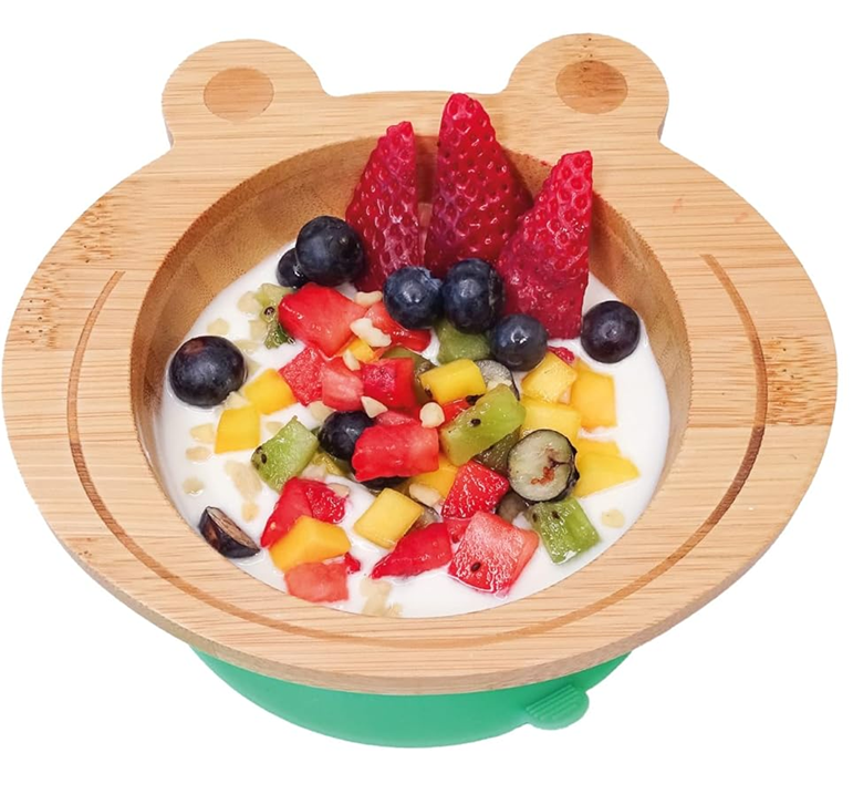 KLEINER FUCHS bamboe bord met zuignap + lepel KIKKER