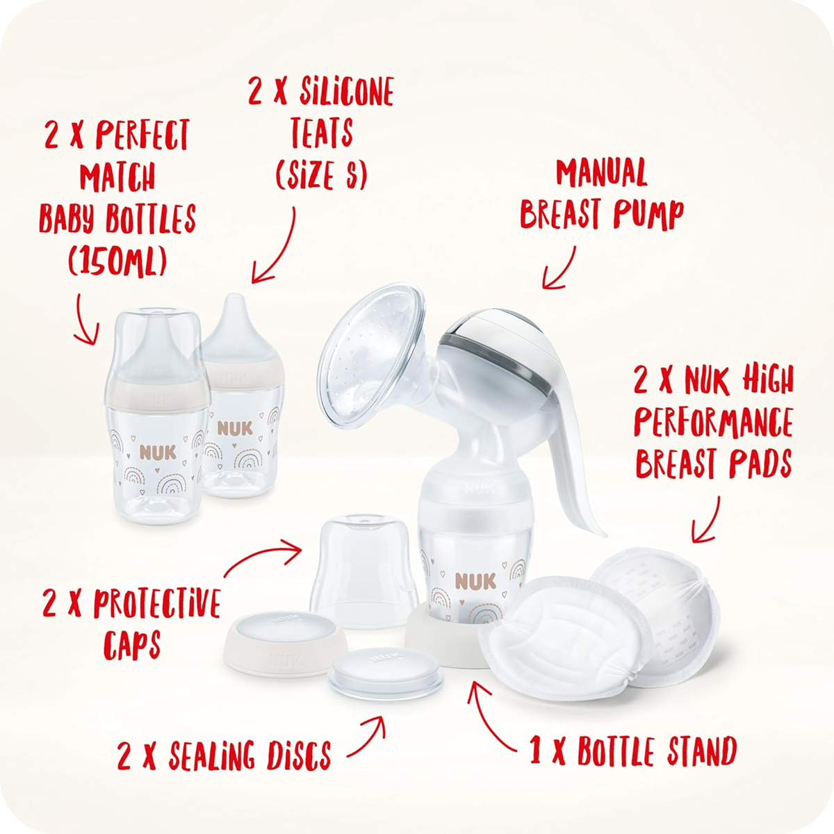 NUK tiralatte manuale + biberon Perfect Match 150ml set
