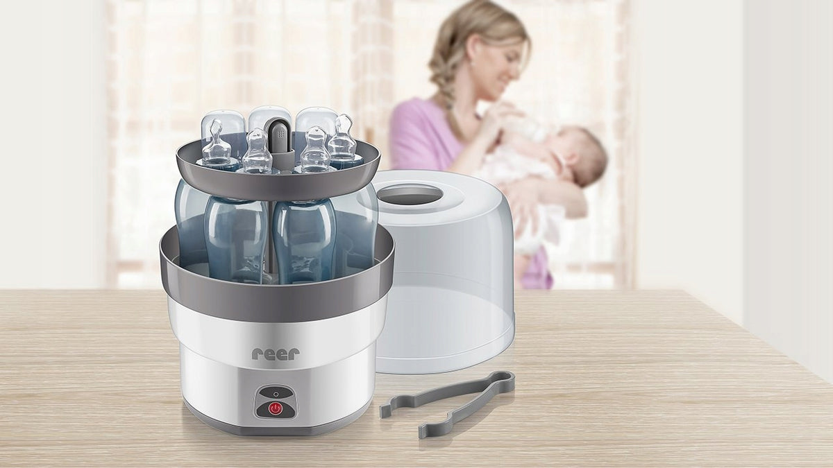 REER VapoMax PARNÝ STERILIZÁTOR na 6 fliaš + kliešte