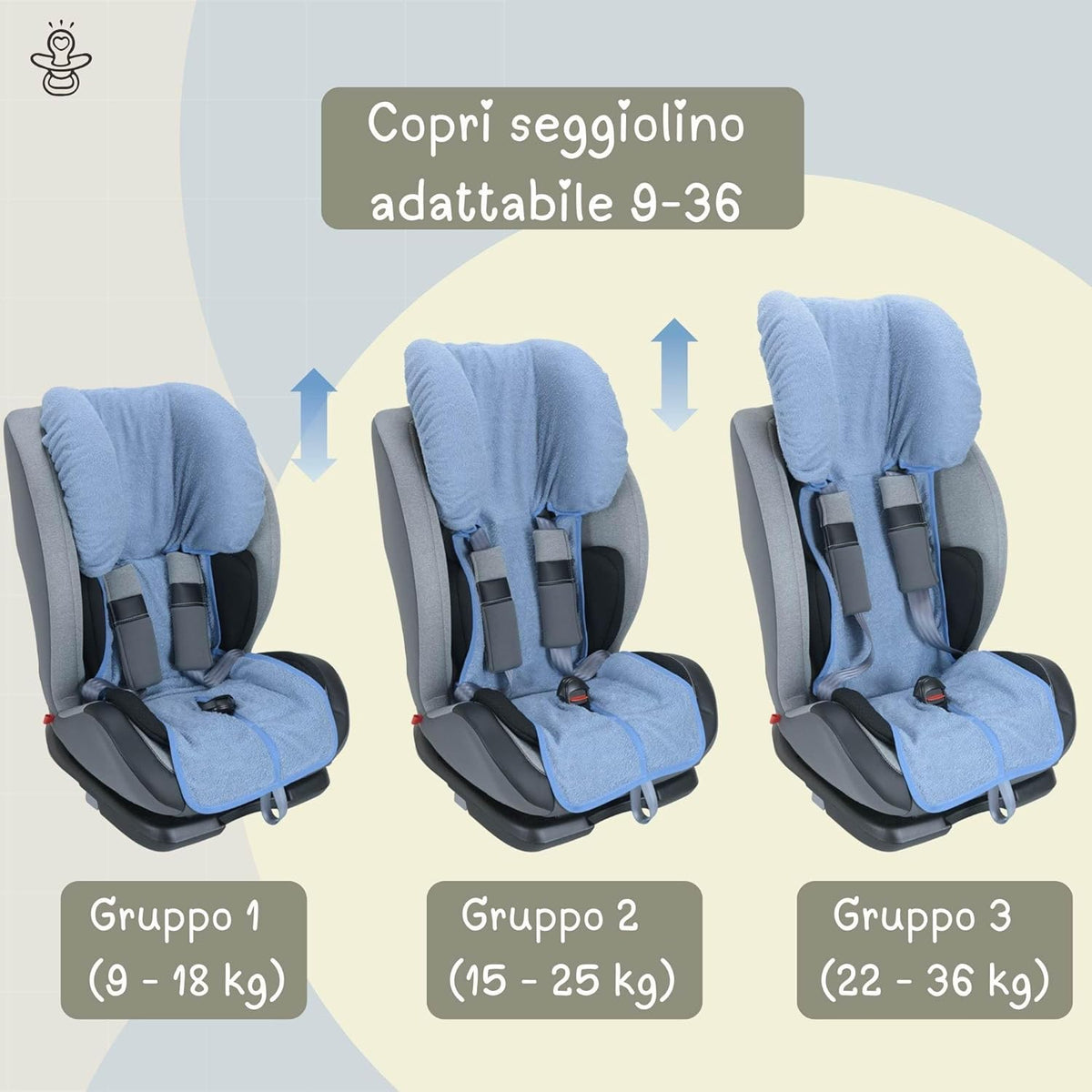 BABY IDEA husă pentru scaun auto UNIVERSALĂ GR1/2/3
