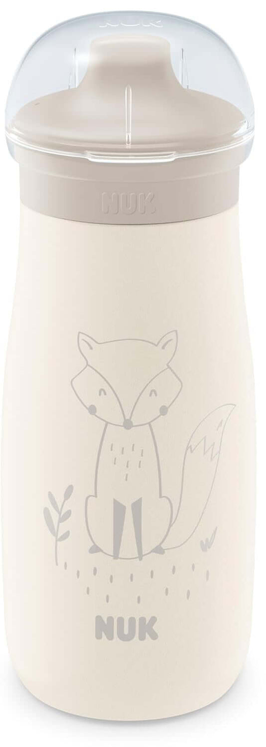 NUK Mini-Me Sip стоманена бутилка с твърд накрайник 300 ml 9 m+ ЛИСИЦА