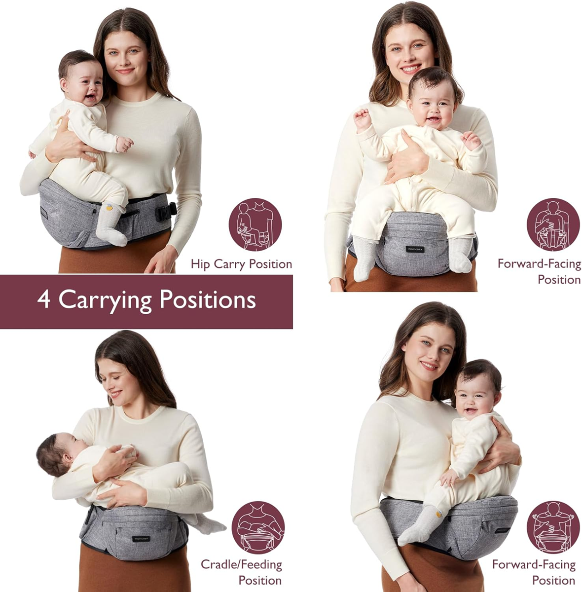 MOMCOZY heupdrager autostoeltje tot 20kg