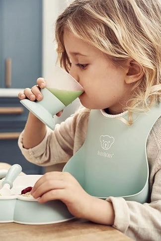 BABYBJORN siliconen slabbetje met zakje x2