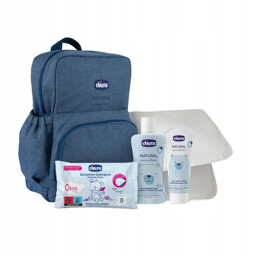 CHICCO NATURAL batoh a taška na plienky a príslušenstvo + kozmetika