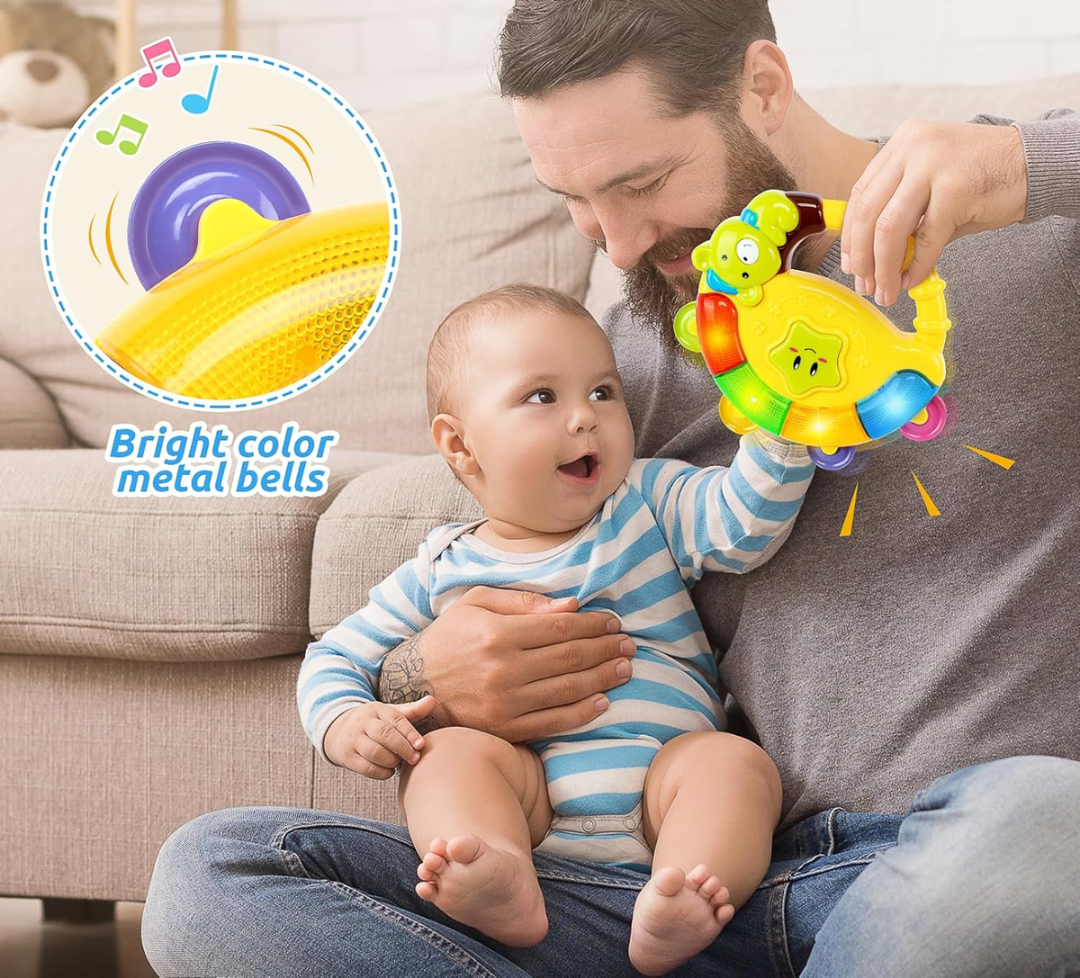 BAOLI tamburin interactiv melodii sunete lumini 16,5 x 17,5 cm