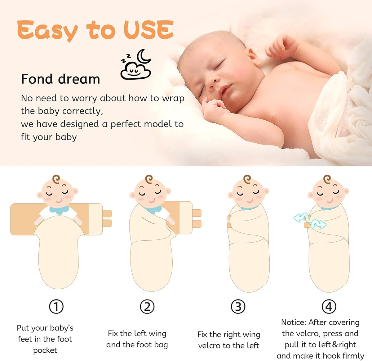 MIRACLE BABY sac de dormit înfășător 0-3 luni x3