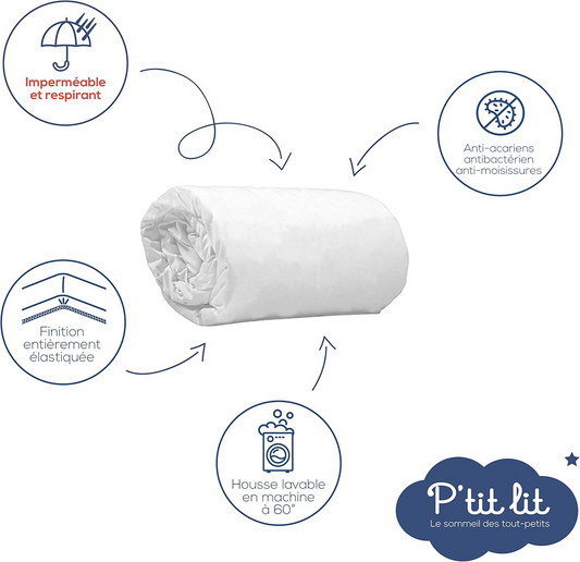 P'TIT LIT ochraniacz na materac wodoodporny 70x140 przeciw roztoczom – zdjęcie produktu 2
