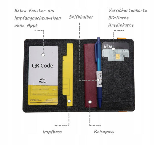 LEYMOON ORGANIZER ETUI na dokumenty kartę szczepień – zdjęcie produktu 2