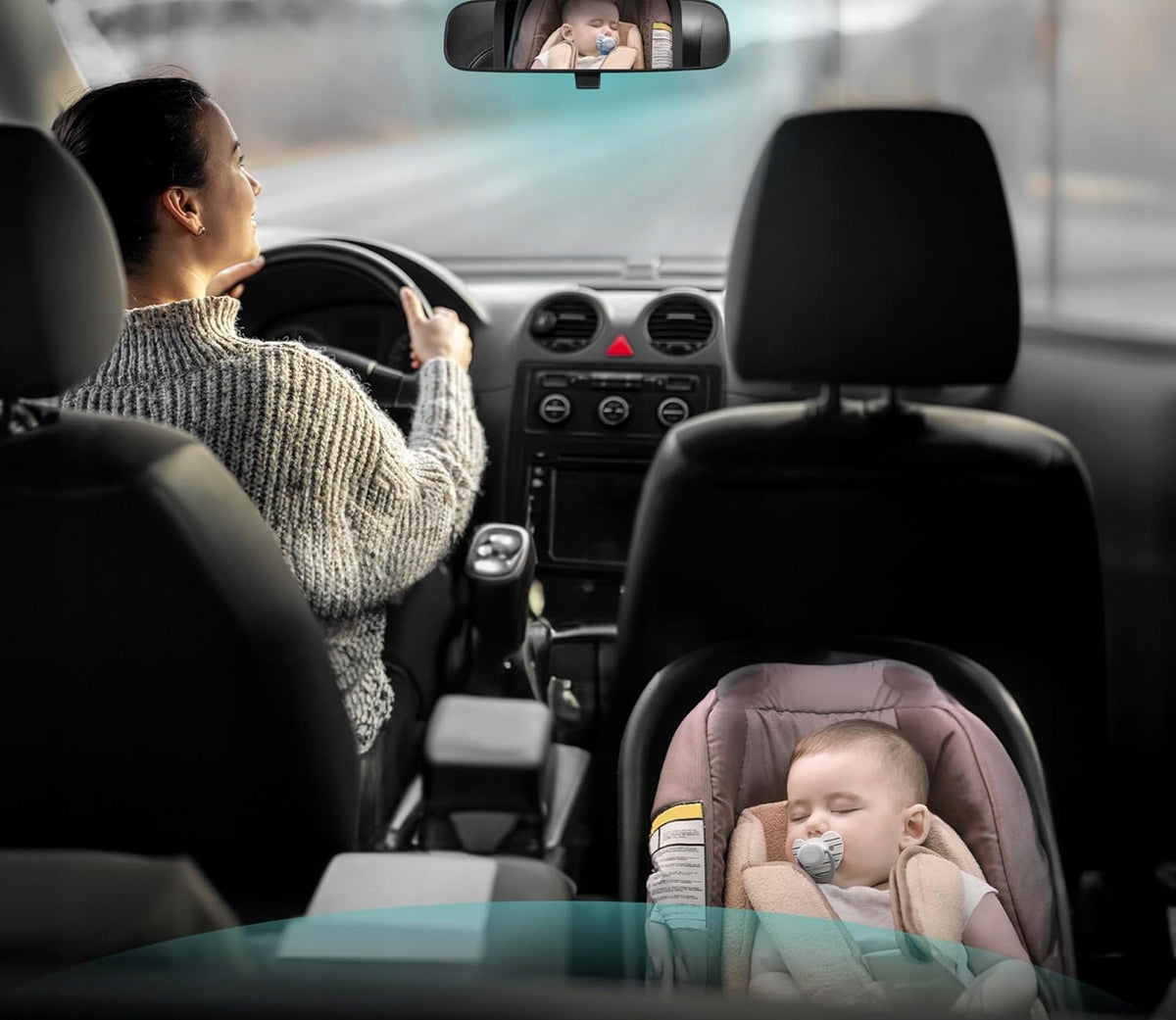 MAPALOU autospiegel voor het observeren van baby's 17,5 x 24,5 cm