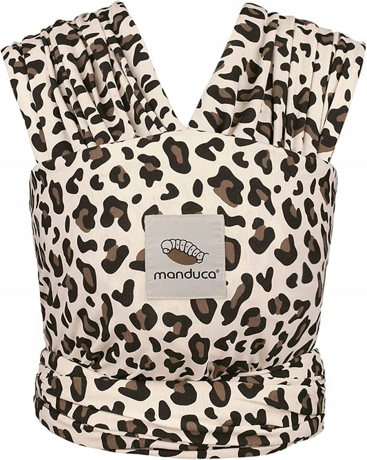 MANDUCA SLING chusta do noszenia dziecka w panterkę, 100% bio bawełna, dla noworodka 0m+ do 15 kg