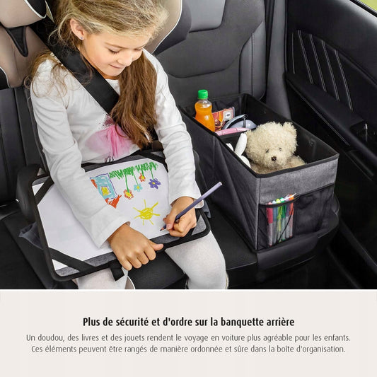 REER TravelKid organizer składany do samochodu z miejscem na zabawki, napoje i kredki na tylnym siedzeniu