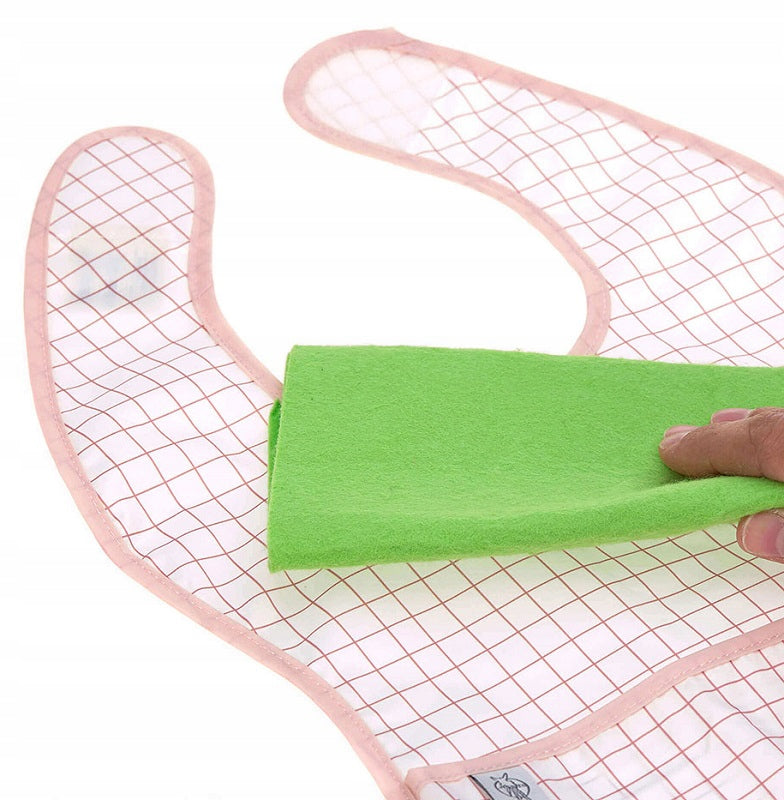 LASSIG bavetă din plastic cu scai și buzunar x2 6-24 luni