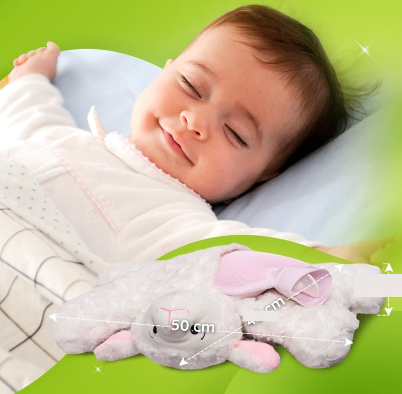 HUGO FROSCH hot water bottle and compress with rubber insert SHEEP 37 x 50 cm