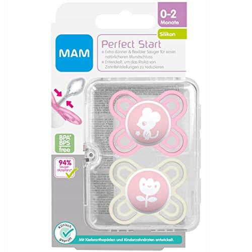 MAM Perfect START Schnuller x2 0-2 Monate+ Box