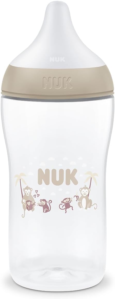 NUK Perfect Match butelka 260 ml 3 m+ smoczek M x2 antykolkowa butelka z nadrukiem i wskaźnikiem temperatury
