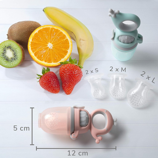TABRIX massaggiagengive dosatore di frutta per bambini 3 mesi+ 2 pezzi 6 beccucci