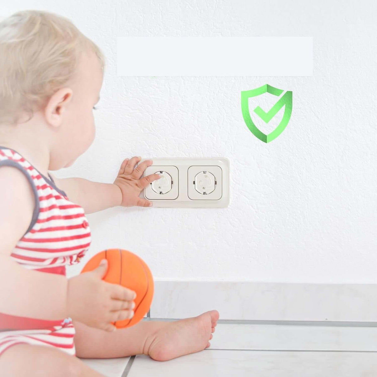 BIGtec zabezpieczenie przed dziećmi do gniazd elektrycznych 10 sztuk – biały szerokość 3,2 cm, wysokość 3,5 cm, grubość 0,3…