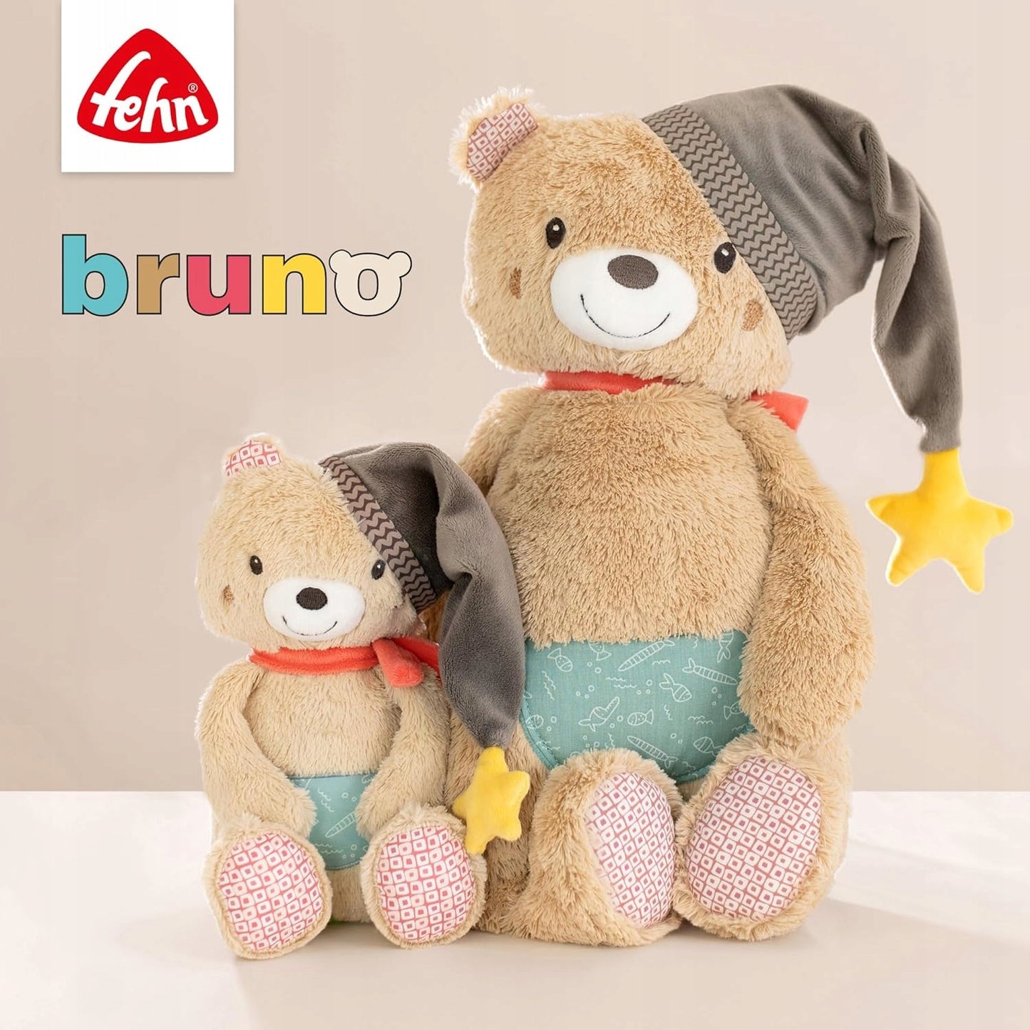 FEHN Miś Bruno wańka WSTAŃKA 14cm grzechotka – zdjęcie produktu 6