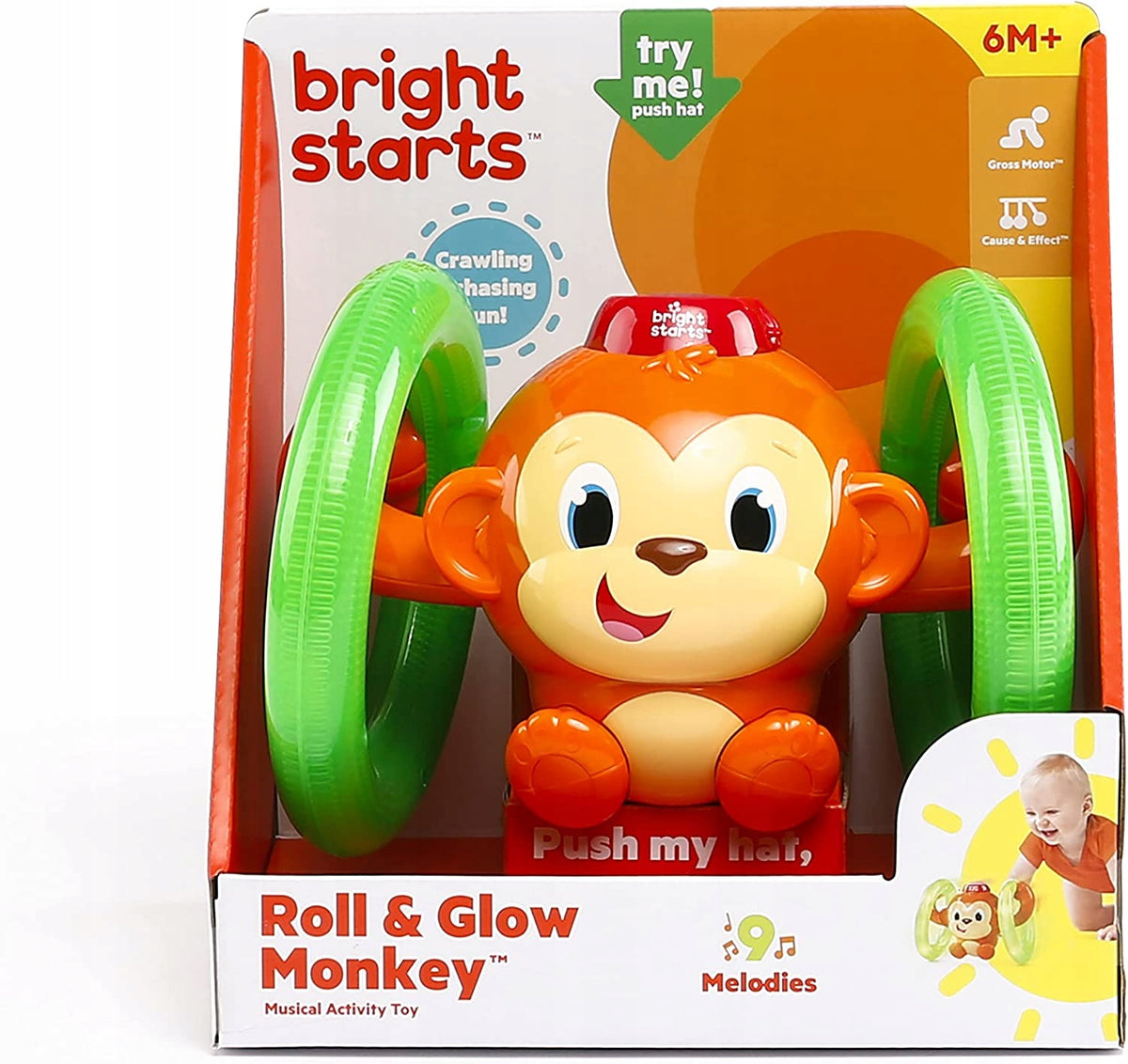 BRIGHT STARTS mono ROLL&GLOW luz y sonido
