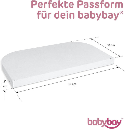 BABYBAY Spannbettlaken mit Gummi und Membran 89x50 cm