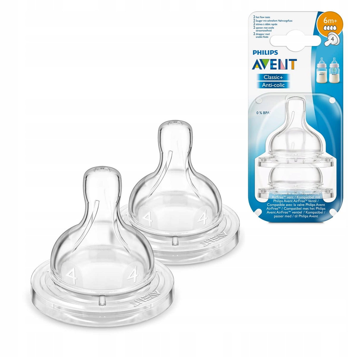 PHILIPS AVENT Classic+ Anti-koliek dummies 6m+ x2 SCF634/27