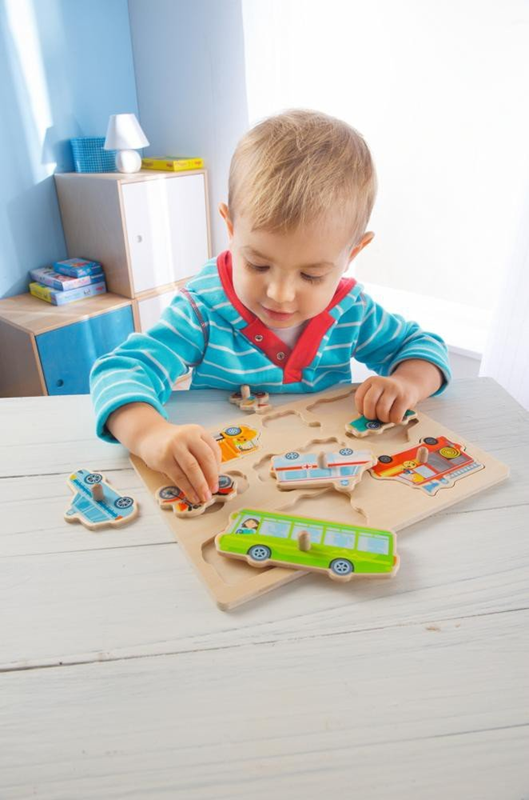 HABA puzzle de madera encajable 8 piezas 21 x 30 cm VEHÍCULOS