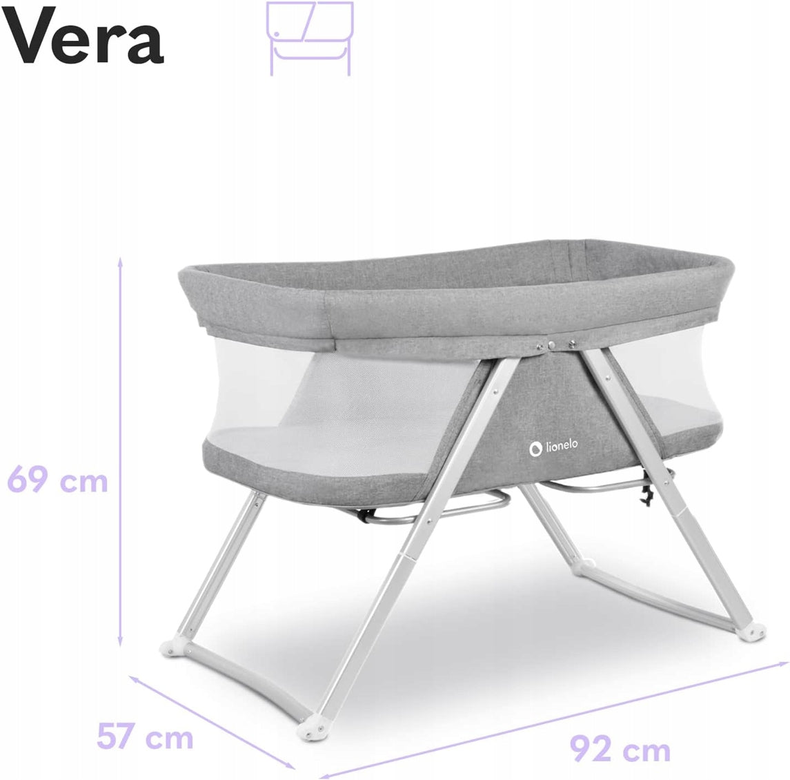 LIONELO VERA 3en1 cuna de viaje plegable hasta 9 kg para bebés