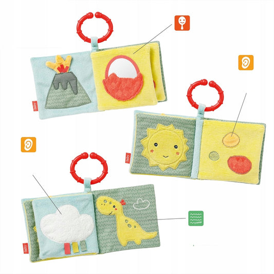 FEHN Happy Dino libretto sensoriale PENDENTE 11 x 11 cm