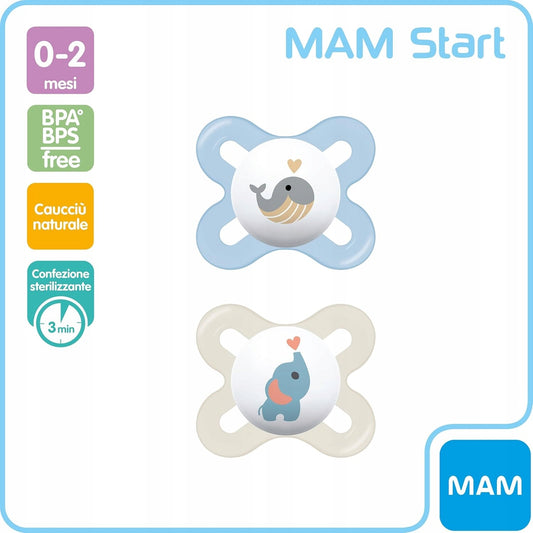 MAM START dudlík uklidňující x2 0-2měs KAUČUK