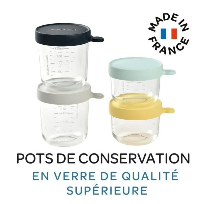 BEABA glazen potje 2x150 ml, 2x250 ml