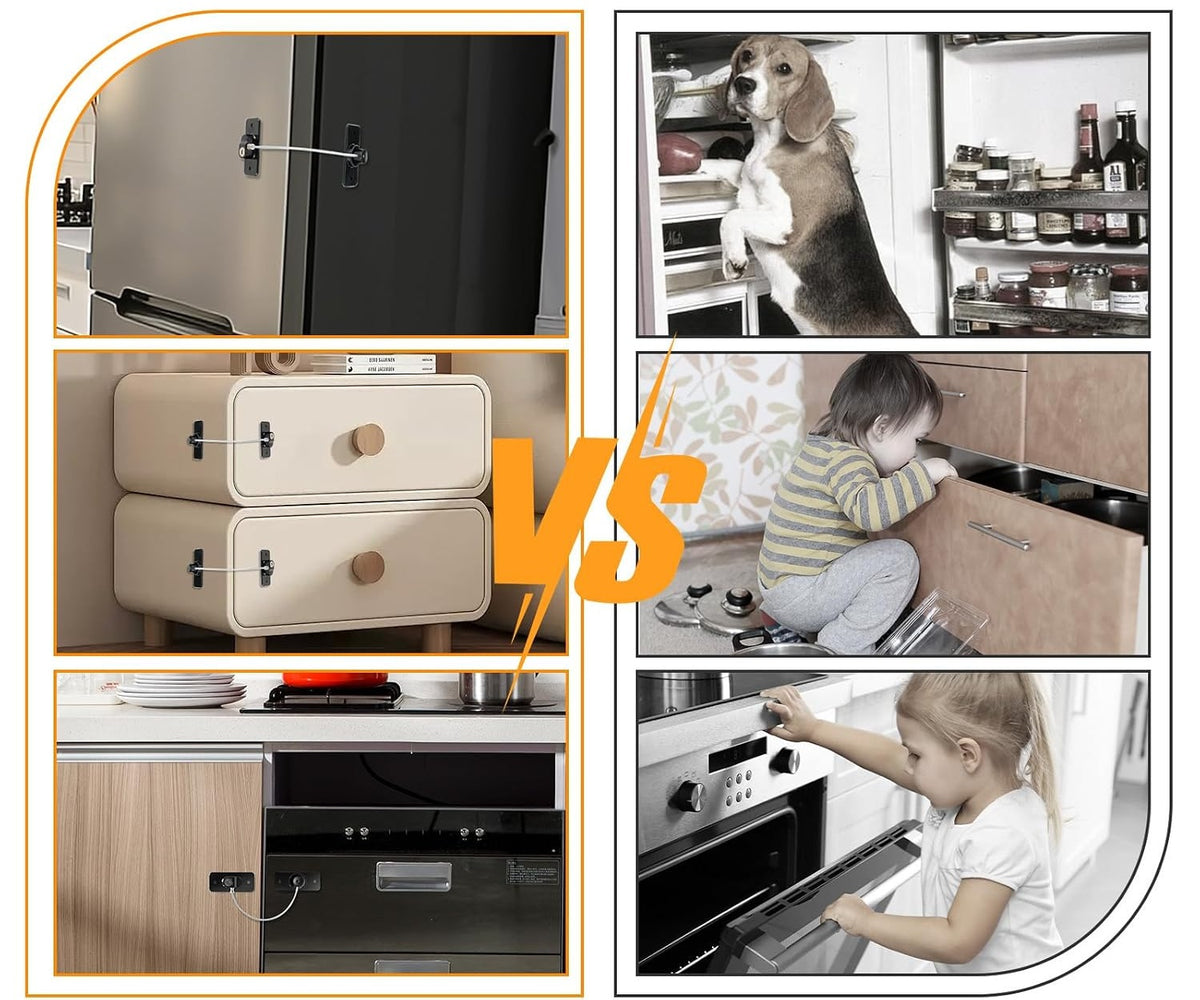 CHILD SAFETY LOCK steel child safety lock for cabinets and drawers x1