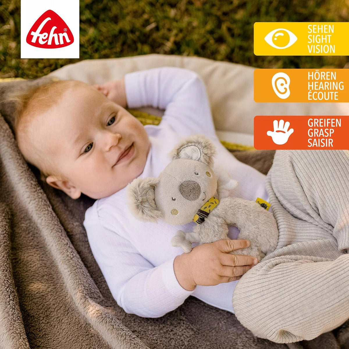 FEHN bawełniany chwytak z grzechotką KOALA 18 cm – zdjęcie produktu 3