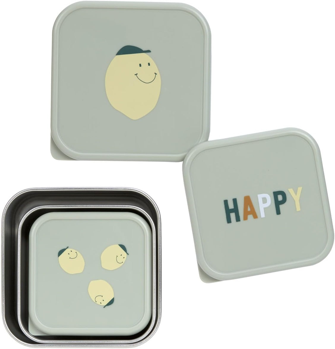 LASSIG Snackbox Edelstahl BROTDOSE x3