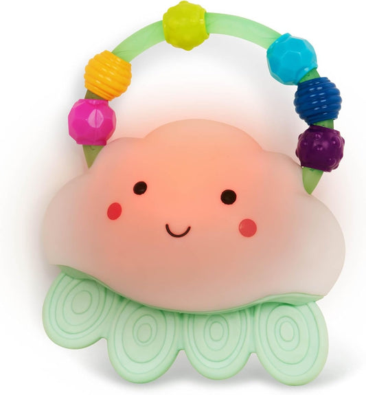 B.TOYS Rain-Glow Squeeze Silikonlampe mit Beißring WOLKE 11x13 cm