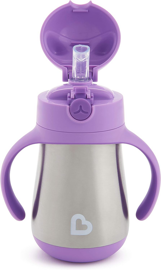 MUNCHKIN Cool Cat kubek niekapek ze słomką STALOWY 237 ml – zdjęcie produktu 2