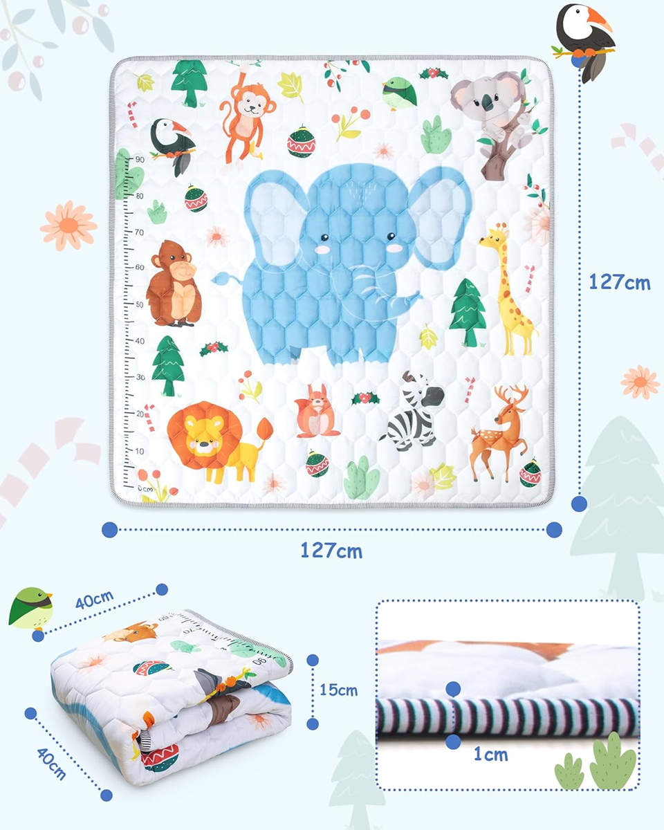 FUNSLAND speelmat voor baby's met lengtemeter 127x127cm
