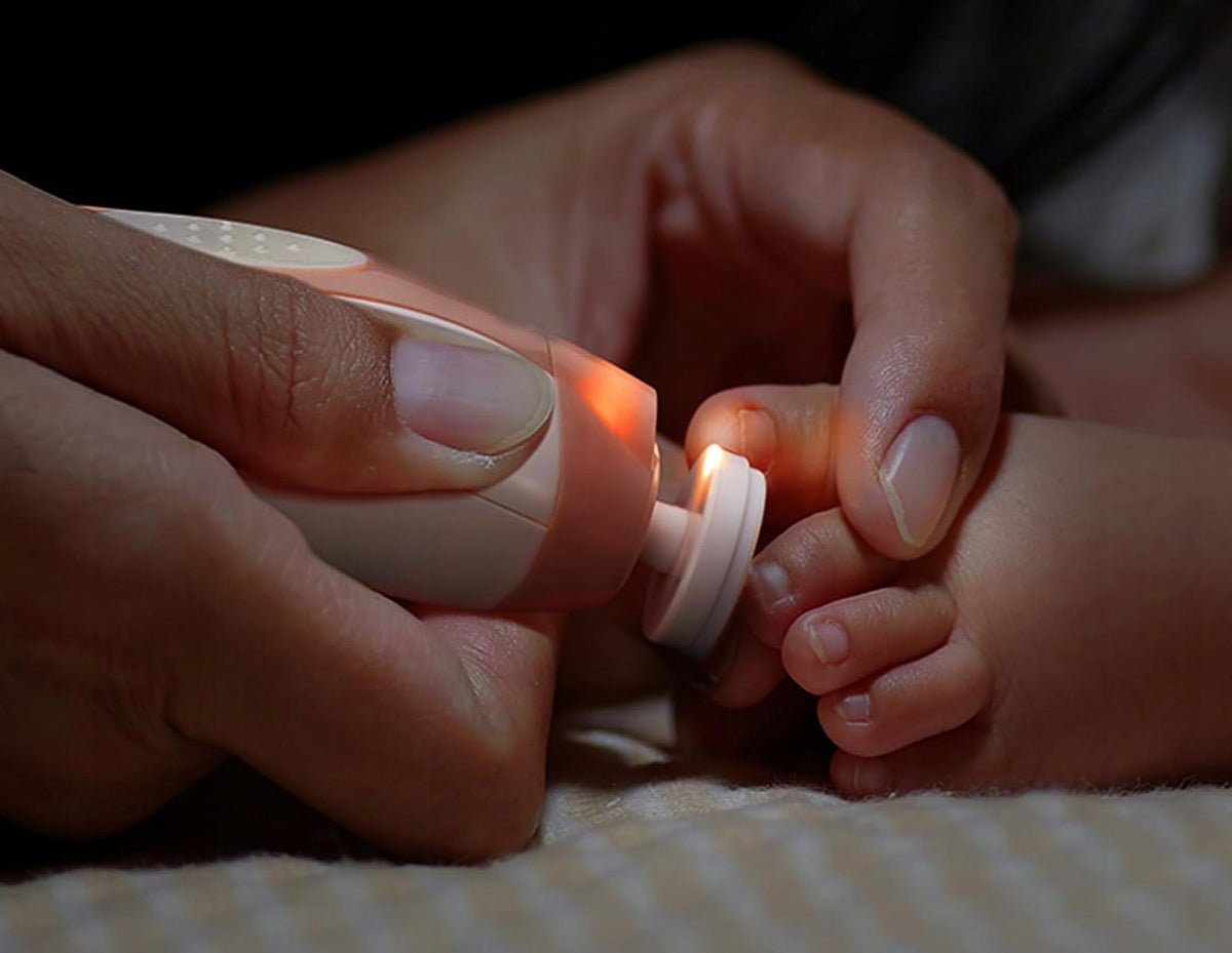 HAAKAA lima eléctrica para uñas con luz 0+ para niños y adultos