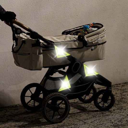 VELOTA riflettori con velcro per passeggino 12 x 12 cm SOLE 1 pezzo