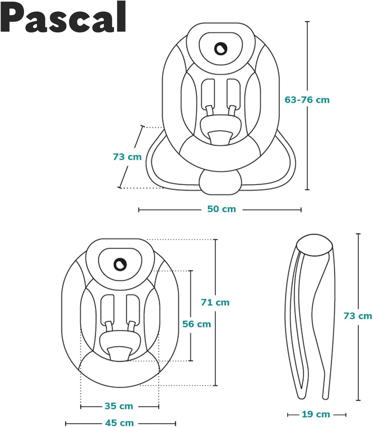 LIONELO PASCAL 2en1 hamaca mecedora hasta 9 kg con melodías y vibraciones