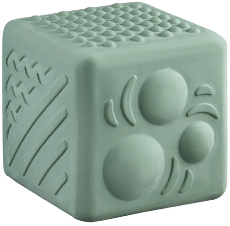 VULLI Cubo in gomma naturale con texture per il gioco 7,3 cm GIRAFFA SOPHIE