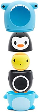 MUNCHKIN Sharky & Pals giocattolo da bagno 3 in 1 pesce, pinguino, squalo