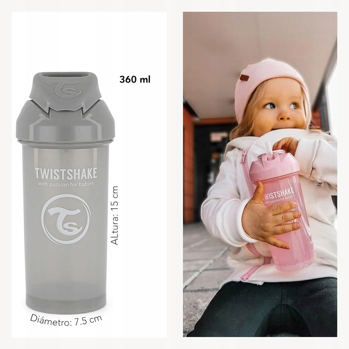 TWISTSHAKE mondstuk en 2 rietjes voor STRAW CUP beker
